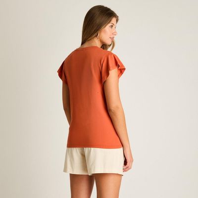 Imagen 2 del producto Polera Terracota Manga Corta Sin Forro Calce Normal