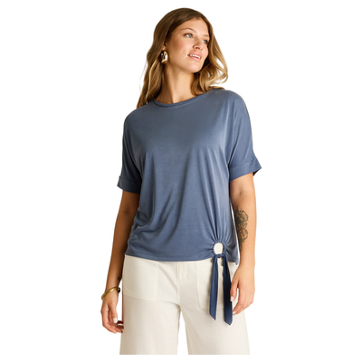 Polera Índigo Manga Corta Sin Forro Calce Holgado