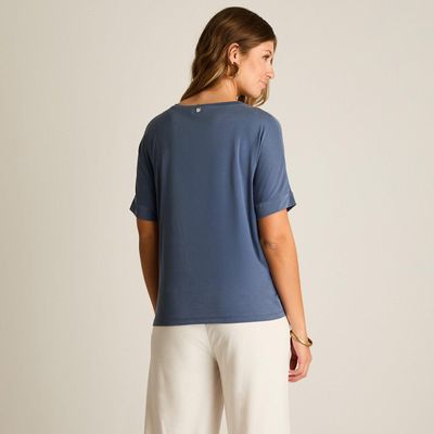 Imagen 2 del producto Polera Índigo Manga Corta Sin Forro Calce Holgado