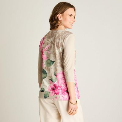 Imagen 2 del producto Polera Floral Crudo Manga 3/4