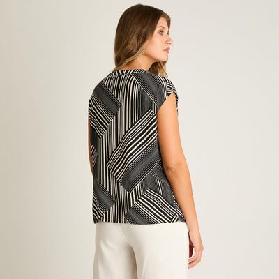 Imagen 2 del producto Blusa Negro Manga Corta No Elasticado Sin Forro Calce Holgado