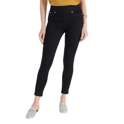 Leggins Con Pretina Ancha Bolsillos Falsos