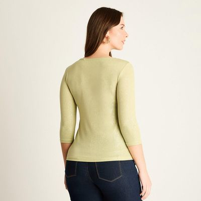 Imagen 2 del producto Polera Verde con Diseño Cruzado