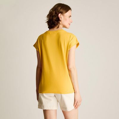 Imagen 2 del producto Polera Mostaza con Botones Decorativos en Hombro