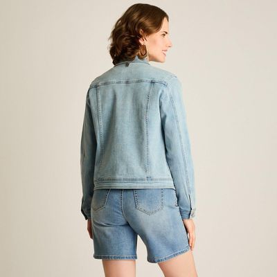 Imagen 2 del producto Casaca Mezclilla Celeste Manga Larga Elastizada Sin Forro Calce Holgado