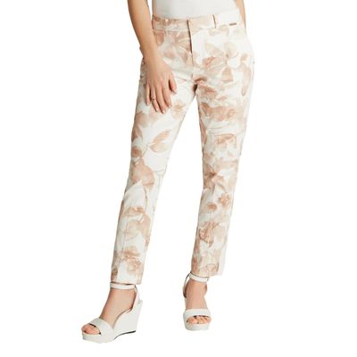 Pantalón Formal Beige Estampado Crop