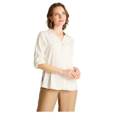 Imagen 1 del producto Blusa Crudo Camisera Clásica de Lino y Viscosa