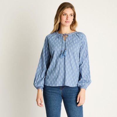 Blusa Indigo con Amarre