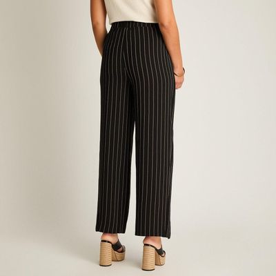 Imagen 2 del producto Pantalon Sport Negro Palazzo No Elasticado Calce Holgado