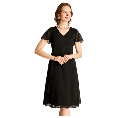 Vestido Midi Negro Con Forro