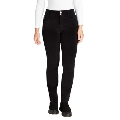 Pantalón De Cotele Con Push Up y 2 Botones Negro
