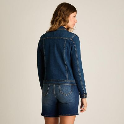 Imagen 2 del producto Casaca Mezclilla Azul Manga Larga Elastizada Sin Forro Calce Holgado