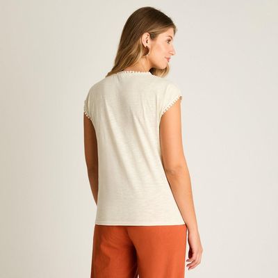 Imagen 2 del producto Polera Arena Manga Corta Baja elasticidad Calce Normal