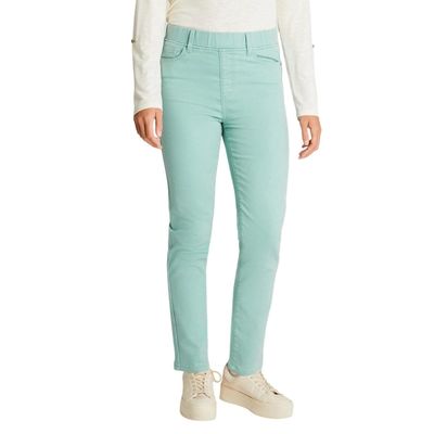 Skinny Jeans Con Push Up Y Pretina Elasticada Verde Menta