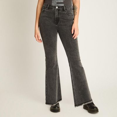 Jeans Gris Oscuro Flare