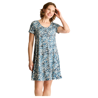 Imagen 1 del producto Vestido Corto Azul con Estampado Geométrico