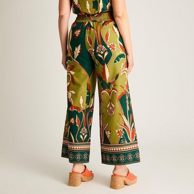 Imagen 2 del producto Pantalon Palazzo Verde No Elasticado Calce Holgado