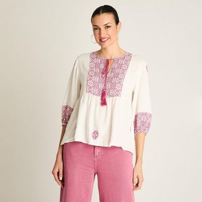 Blusa Crudo Diseño Étnico