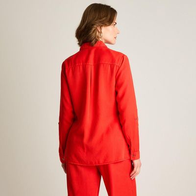 Imagen 2 del producto Blusa Roja Camisera de Lyocell