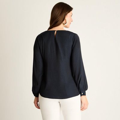 Imagen 2 del producto Blusa Azul Manga Larga No Elasticado Sin Forro Calce Normal