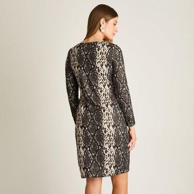 Imagen 2 del producto Vestido Midi Cafe Midi Elasticidad Media Sin Forro Calce Normal Tela Camant