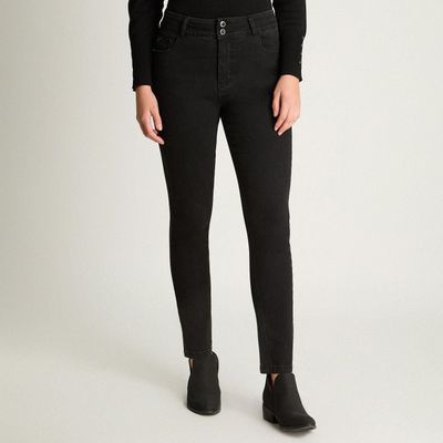 Jeans Skynny Push Up Control De Abdomen Negro