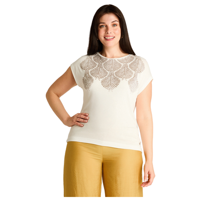 Polera Crudo Manga Corta Baja elasticidad Sin Forro Calce Normal