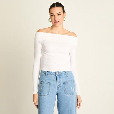 Imagen 1 del producto Polera Corta Off-Shoulder Blanca