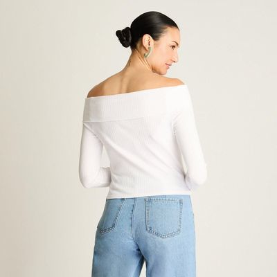 Imagen 2 del producto Polera Corta Off-Shoulder Blanca