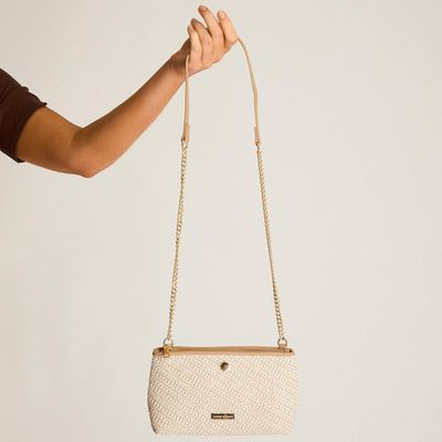 Imagen 2 del producto Cartera Beige con Forro y Correa Larga