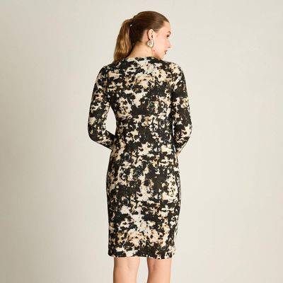 Imagen 2 del producto Vestido Midi Negro Midi Elasticidad Media Sin Forro Calce Normal Tela Camant