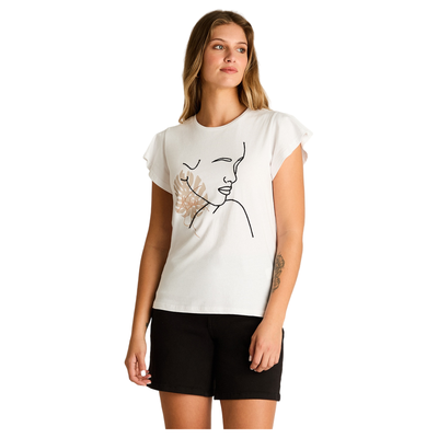 Polera Blanco Manga Corta Sin Forro Calce Normal