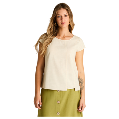 Blusa Arena Manga Corta No Elasticado Calce Holgado