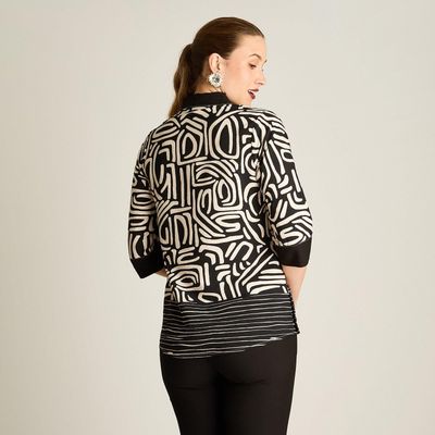 Imagen 2 del producto Blusa Arena Manga 3/4 con Aplicación de Botones