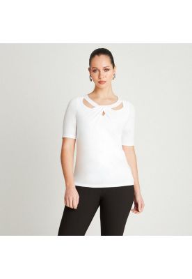 Polera Crudo Manga Codo Cuello Redondo