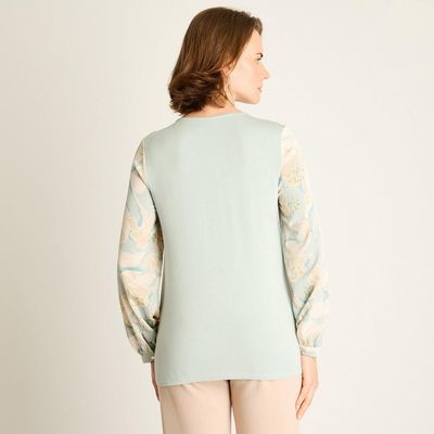 Imagen 2 del producto Polera Menta con Estampado Floral