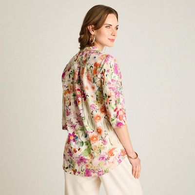 Imagen 2 del producto Blusa Fucsia Floral Larga