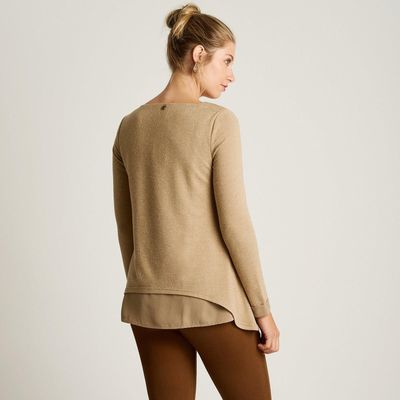 Imagen 2 del producto Polera Camel Manga Larga Elasticidad Media Sin Forro Calce Normal Tela Camant