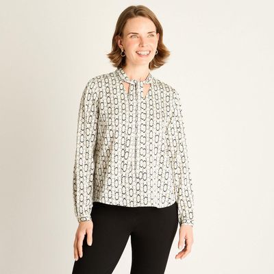 Blusa Negra con Lazo en el Cuello