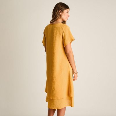 Imagen 2 del producto Vestido Midi Mostaza Con Collar