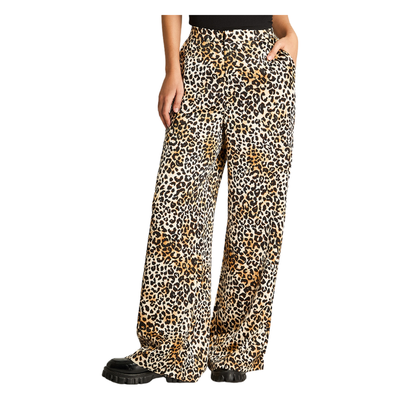 Pantalón Palazzo Con Pretina Café