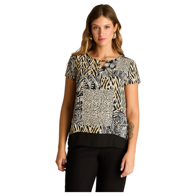 Imagen 1 del producto Blusa Negro Estampado Zigzag