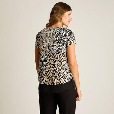 Imagen 2 del producto Blusa Negro Estampado Zigzag