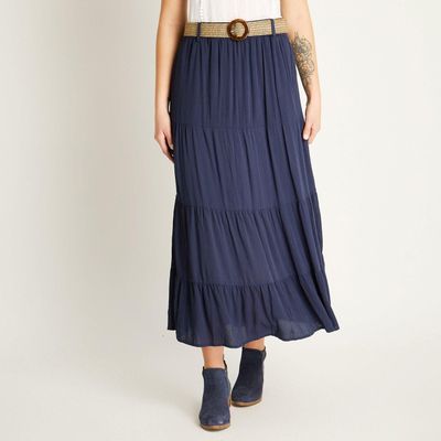 Imagen 1 del producto Falda Maxi Azul con Cinturón