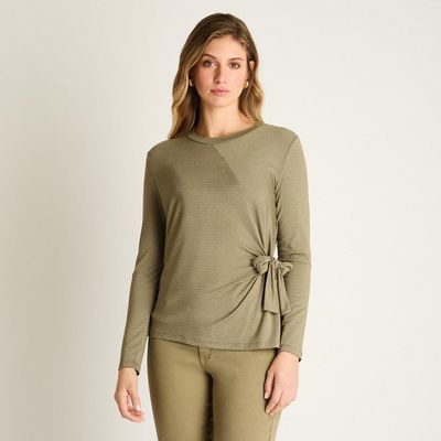 Imagen 1 del producto Polera Verde con Nudo Lateral