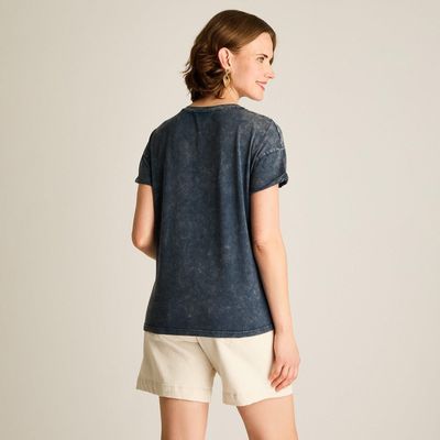 Imagen 2 del producto Polera Azul Manga Corta Elasticidad Media Sin Forro Calce Normal