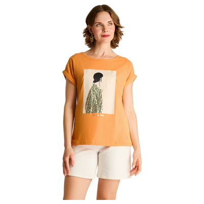 Polera Naranjo Manga Corta Calce Normal