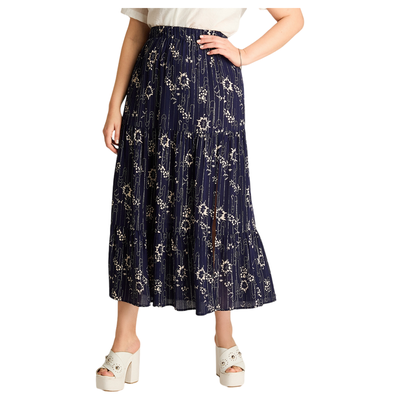 Falda Azul Maxi No Elasticado Calce Normal