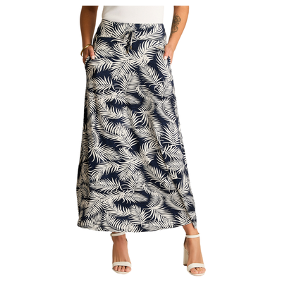 Imagen 1 del producto Falda Azul Midi Elasticidad Media Calce Normal