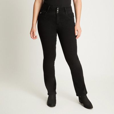 Imagen 2 del producto Jeans Straight Negro Tiro Medio